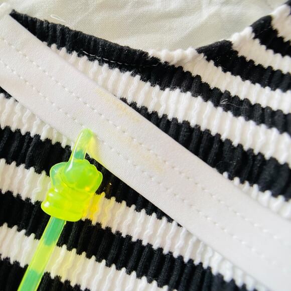 NWT Vintage 70s 80s Jantzen Striped Belted Retro Pinup Bodycon Swimsuit 16 USA - Picture 14 of 16